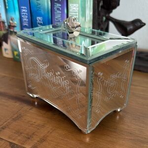 Bradford Exchange “Teacher” Glass Music Box with Silver Accents